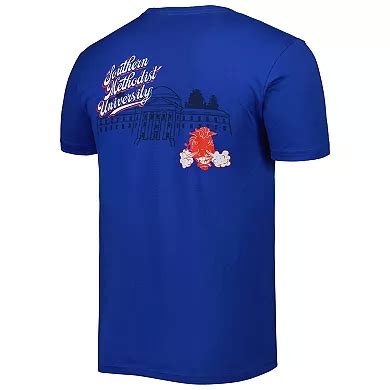 Men's Royal SMU Mustangs Mascot Scenery Premium T-Shirt