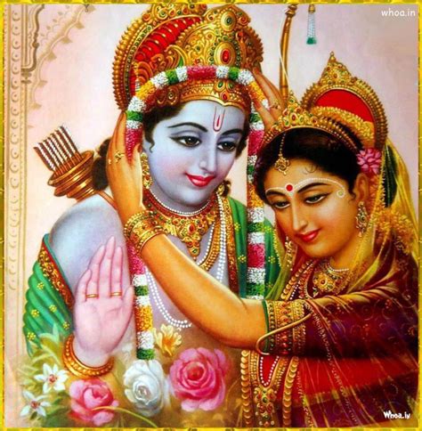 Lord Shree Ram And Mata Sita Wedding Colorful HD Wallpaper