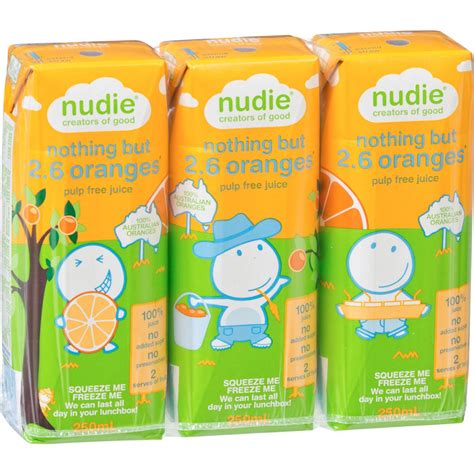 Nudie Kids Orange Juice Pulp Free 3x250ml | Woolworths