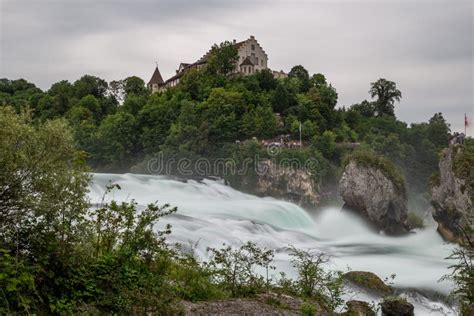 Rhine Falls Waterfall Neuhausen Switzerland View To Laufen Castle Stock Photo - Image of laufen ...