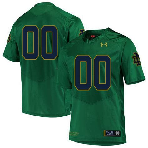 Men's Custom Green University of Notre Dame #00 Authentic Football ...