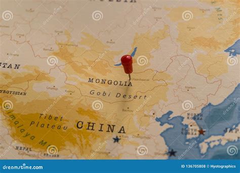 A Pin on Ulaanbaatar, Mongolia in the World Map Stock Photo - Image of national, nation: 136705808