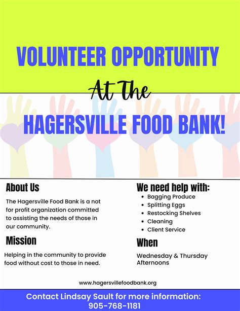 Volunteer opportunity with the Hagersville Food bank – Mississaugas of the Credit First Nation