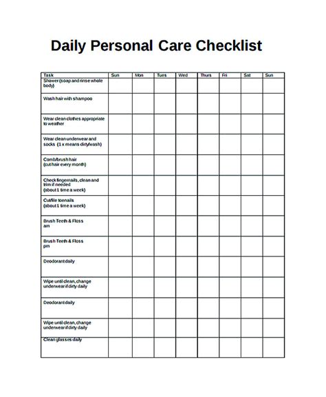 Free Daily Checklist Template and Its Purposes