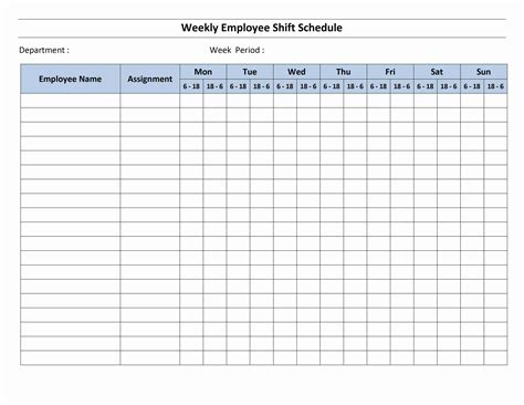 12 Hour Shift Schedule Template