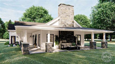 Barndominium House Plan w/ Wrap Around Porch and Open floor plan | Livingston | Architektur ...