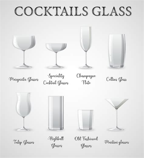 Types of cocktail glasses 8273608 Vector Art at Vecteezy