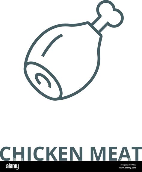 Chicken meat line icon, vector. Chicken meat outline sign, concept ...