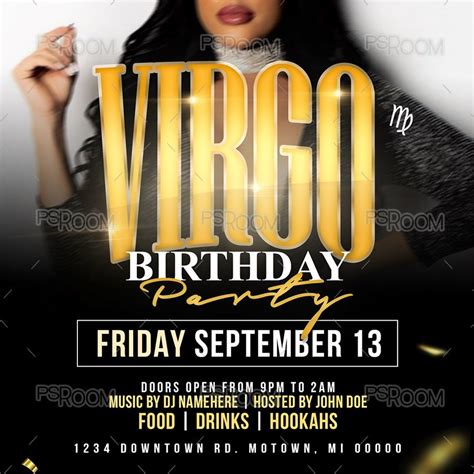 Virgo Birthday Party Flyer - PSDRoom.com