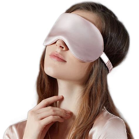 Smooth Upscale Silk Sleep Mask Supple Eye Shade Portable Travel ...