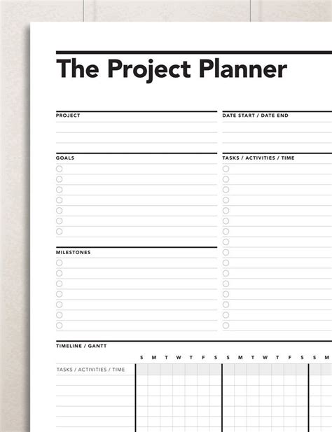 Printable Project Planner Template