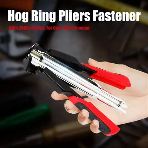 HOG RING PLIER & 2500Pcs C Clips Staples Tool for Bird Wire Fencing Chicken Cage $37.50 - PicClick