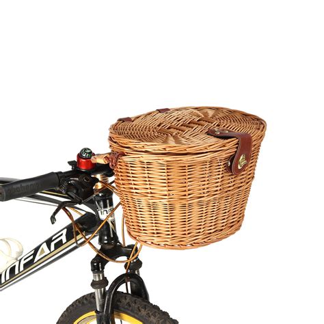 Bikight trendy classic removable wicker cycling bicycle front basket ...