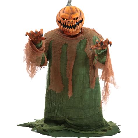 Haunted Hill Farm Pumpkin Scarecrow Animatronic by Tekky with Lights ...