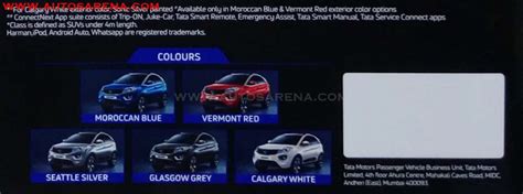 Tata Nexon colors