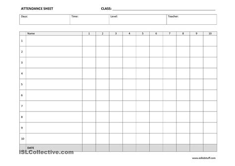 Church Attendance Sheet Printable | Images and Photos finder