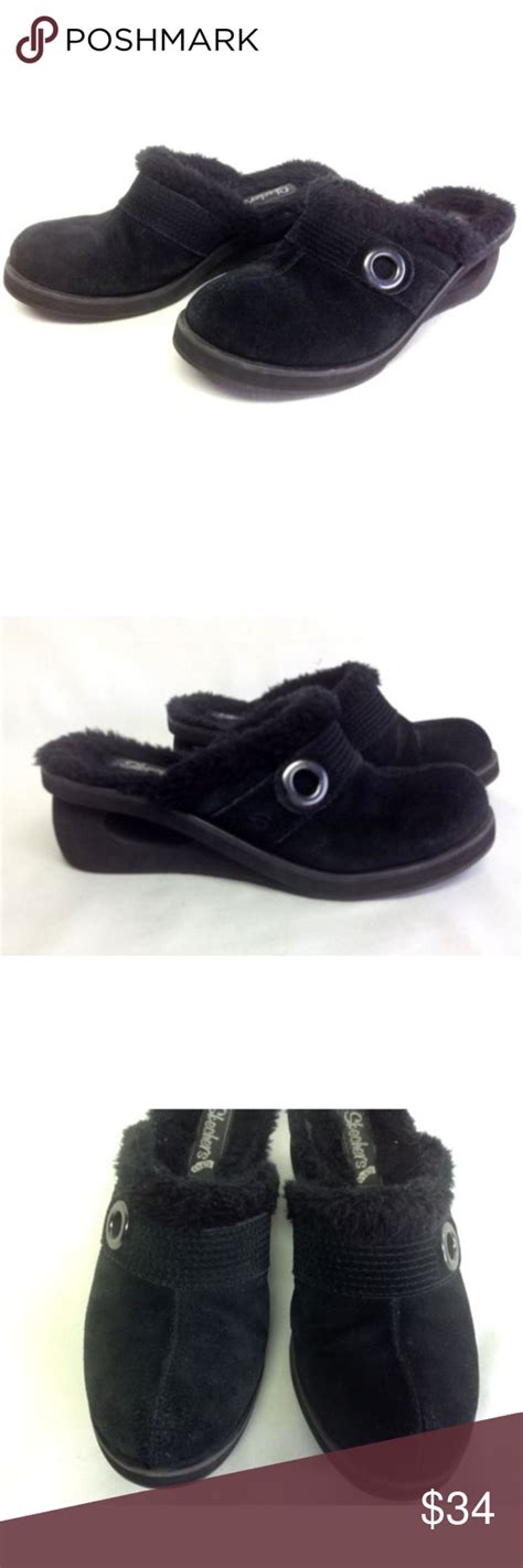 SKECHERS CALI FUR LINED CLOG LEATHER SLIP-ON | Leather clogs, Leather slip ons, Skechers