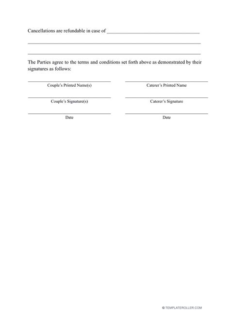 Wedding Catering Contract Template - Fill Out, Sign Online and Download PDF | Templateroller