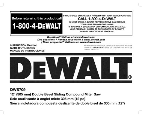 DEWALT DW709 INSTRUCTION MANUAL Pdf Download | ManualsLib