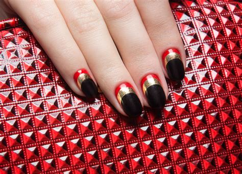 Red Gel Nails With Gold Glitter Price Guarantee | americanprime.com.br