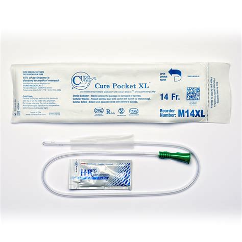 Male Pocket Catheter - Extra-Long With lubricant by Cure : Urological