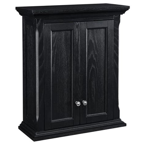 Scott Living Roveland 24-in W x 28-in H x 10-in D Black Bathroom Wall Cabinet in the Bathroom ...