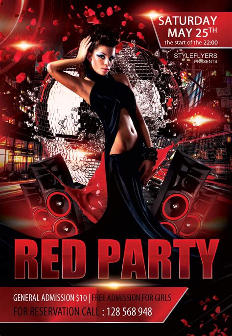 Free Red Party Flyer PSD Template - styleflyer.com #Club, #Dance, #Event, #House, #Musi… | Free ...
