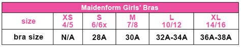 Maidenform Bra Size Chart - Greenbushfarm.com