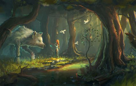 fantasy Art, Wolf, Forest Wallpapers HD / Desktop and Mobile Backgrounds