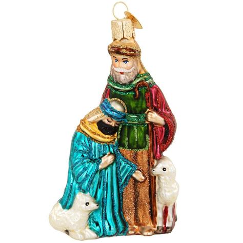 Shepherd With Sheep Glass Ornament | Old world christmas ornaments, Glass ornaments, Ornaments