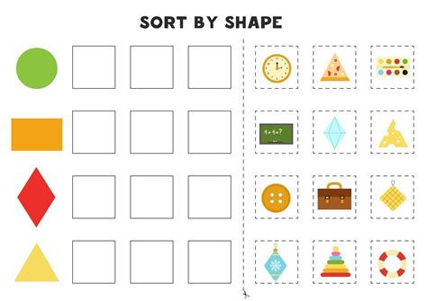 Sort by shape. Educational game for learning basic shapes. 2752083 Vector Art at Vecteezy