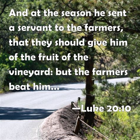 Luke 20:10 And at the season he sent a servant to the farmers, that ...