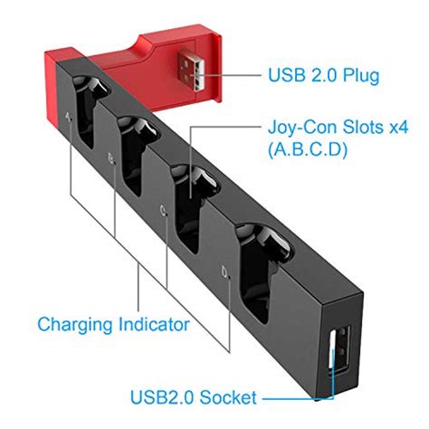 Charging Dock for Nintendo Switch Joy-Cons Controllers, [Add to Switch Dock] Portable Desktop ...