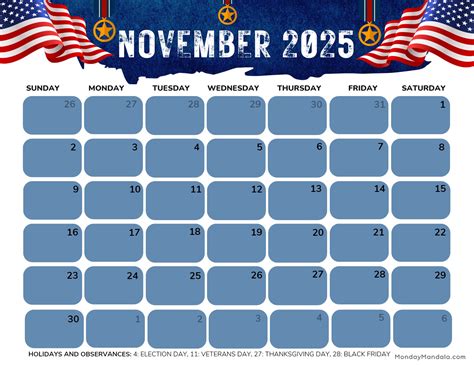 November 2025 Calendar (52 Free PDF Printables)