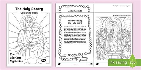 The Glorious Mysteries Rosary Colouring Booklet - Twinkl