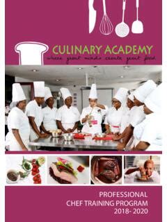 PROFESSIONAL CHEF TRAINING PROGRAM 2018- … / professional-chef-training ...