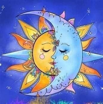 Pin by Sherry on somethingz! | Moon and sun painting, Sun and moon drawings, Moon painting