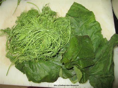 a2zindianrecipes: Dill Leaves and Pumpkin Leaves Bhaji / Shepu Bhoplyachi Bhaji