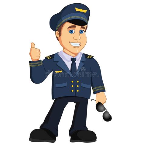 Pilot Aviation Captain Vector Illustration Cartoon Mascot Character Stock Vector - Illustration ...