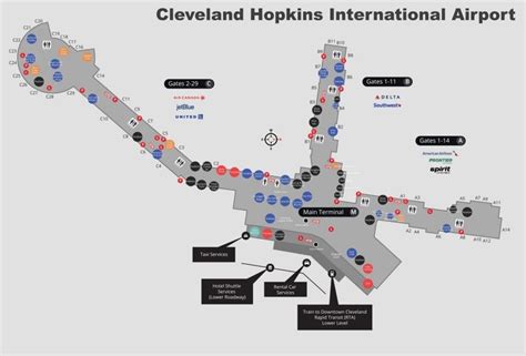 Cleveland airport map - Ontheworldmap.com