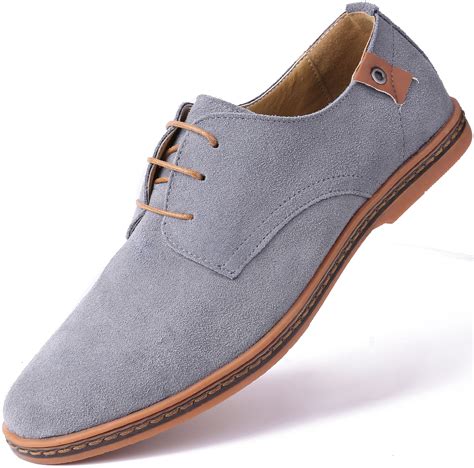 Marino Suede Oxford Dress Shoes for Men - Business Casual Shoes - Light ...