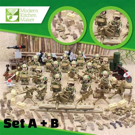 Compatible Lego Army Men MiniFigure Set of 16 Special Forces, Army, SWAT, Soldiers, Action ...