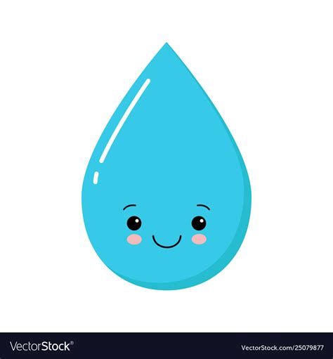 Little water mascot cartoon cute Royalty Free Vector Image