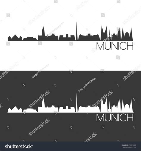 Munich Skyline Silhouette Abstract Design City Stock Vector (Royalty ...