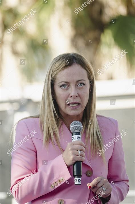 Giorgia Meloni Seen Speaking During Campaign Editorial Stock Photo ...