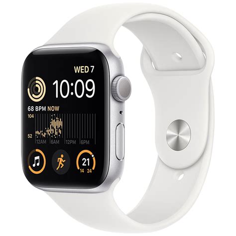 Apple Watch SE GPS 44mm Silver Aluminium Case with White ...