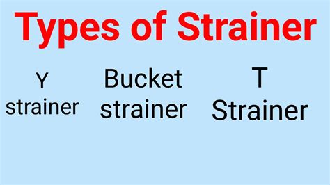 6.7 Piping Strainer Types, Application