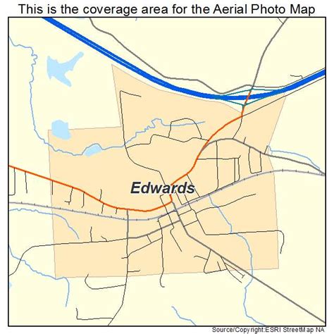 Aerial Photography Map of Edwards, MS Mississippi