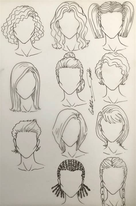 Female hairstyles | Fashion illustration hair, Hair sketch, Fashion drawing