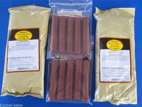 SNACK STICK SEASONING and CASINGS for 50 Lbs of venison, beef, elk etc ...